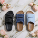 Women’s Denim Double-Strap Comfort Slide Sandals