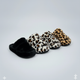 Women's Faux-Fur Open-Toe  Slippers (Leopard & Black)
