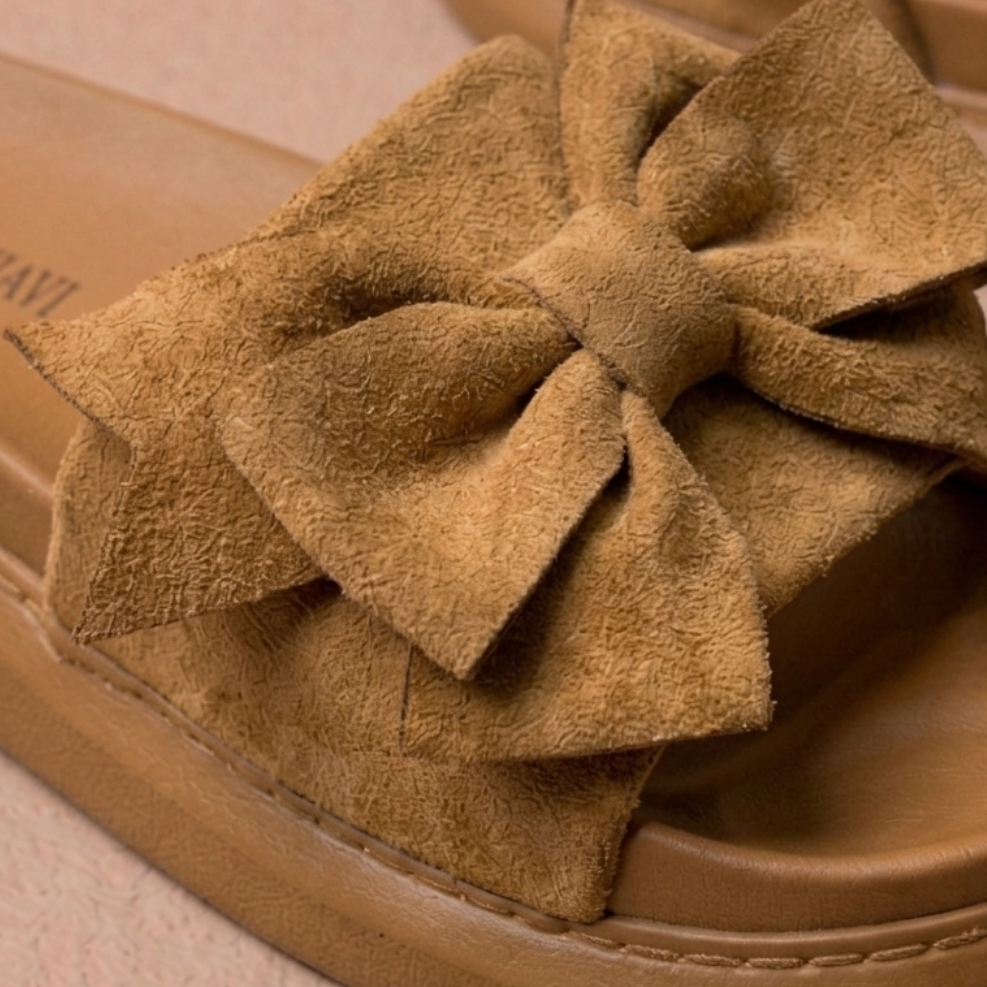 Sandales à plateforme surdimensionnées à nœud pour femmes – Claquettes confortables et à la mode