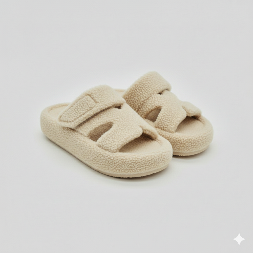 أحذية منزلية نسائية: دفء قابل للتنفس، بطانة قطنية مزدوجة الأشرطة