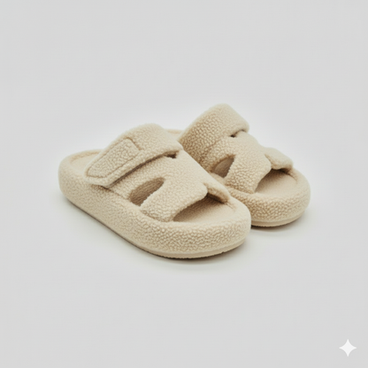 أحذية منزلية نسائية: دفء قابل للتنفس، بطانة قطنية مزدوجة الأشرطة