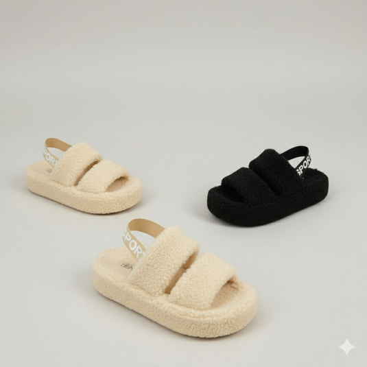 Cozy Platform Sandals: Soft Lift, Stay‑On Heel Band