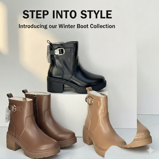 Women’s Winter Ankle Boots, Chunky Block Heel Faux Leather Booties with Side Zipper, Lug Sole Casual Shoes