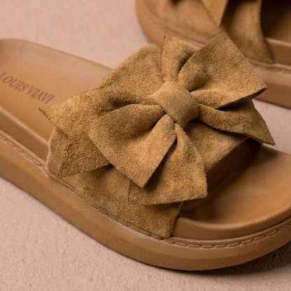 Sandales à plateforme surdimensionnées à nœud pour femmes – Claquettes confortables et à la mode