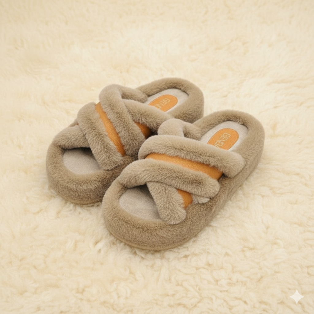 Chaussons souples pour femmes avec semelle épaisse. Design élégant et moderne