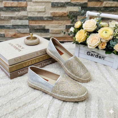 Espadrilles plates tissées pour femmes – Chaussures confortables, légères et élégantes