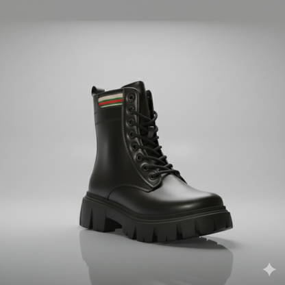 Women’s Chunky Lace-Up Ankle Boots with Lug Sole – Walk Your Color Collection