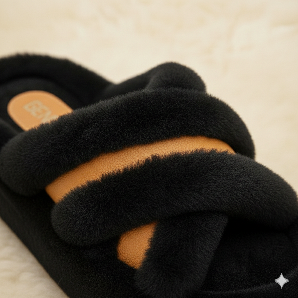 Chaussons souples pour femmes avec semelle épaisse. Design élégant et moderne