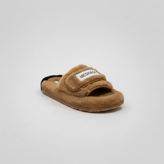 Women's Plush Strap House Slippers - Warm, Wide-Strap Fit