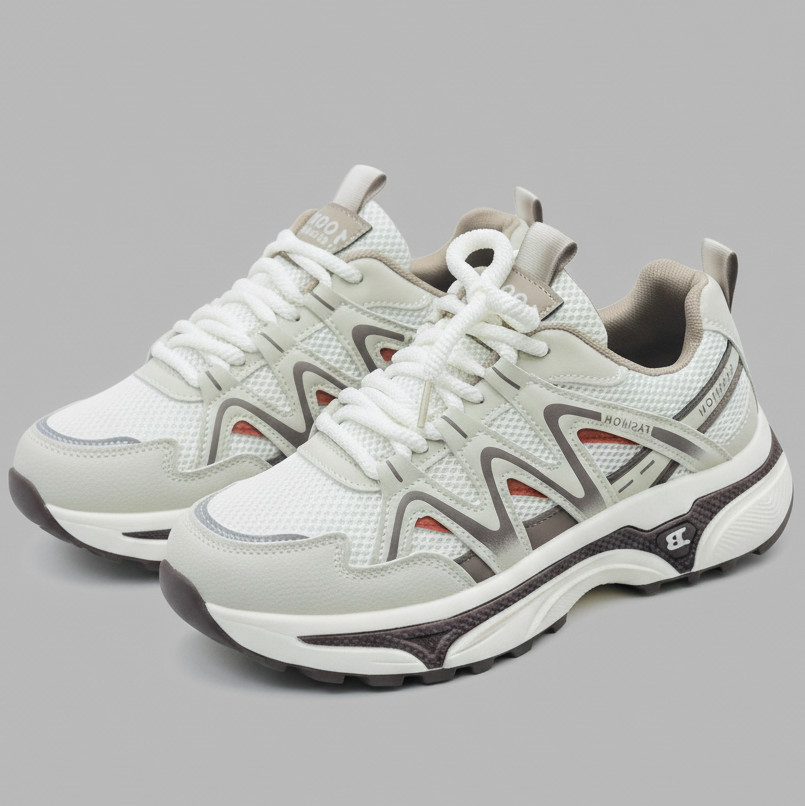 أحذية رياضية شبكية سميكة للرجال: تمكنك من المشي لمسافات أطول، ونعل خارجي مُضغوط.