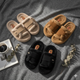 Luxury Women Faux Fur Slippers Soft Warm Indoor / outdoor Shoes Lightweight Cushioned Winter Sandals