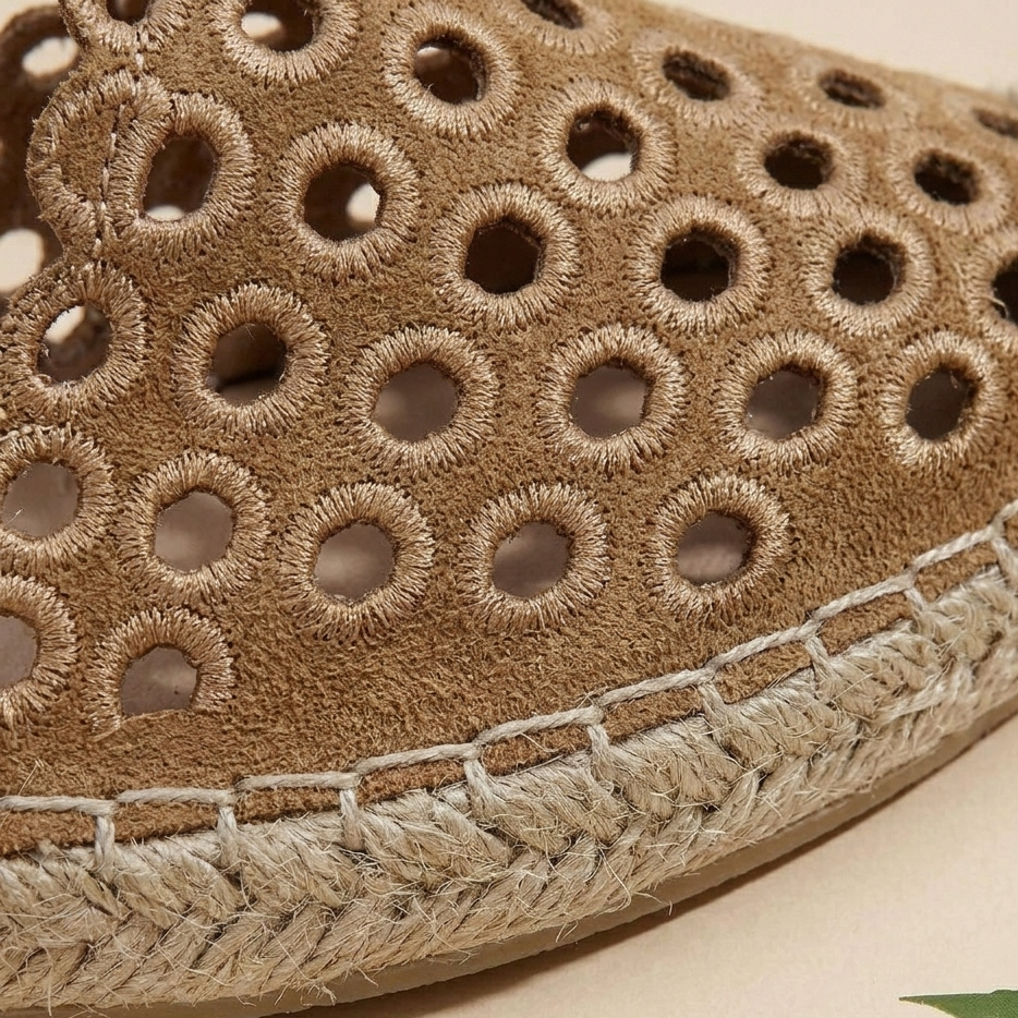 Espadrilles plates ajourées respirantes pour femme – Chaussures décontractées légères à enfiler