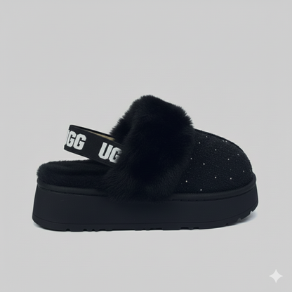 Cozy Faux Fur Slip-On Clogs – Warm Knit Lined Comfort Shoes