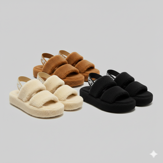 Cozy Platform Sandals: Soft Lift, Stay‑On Heel Band