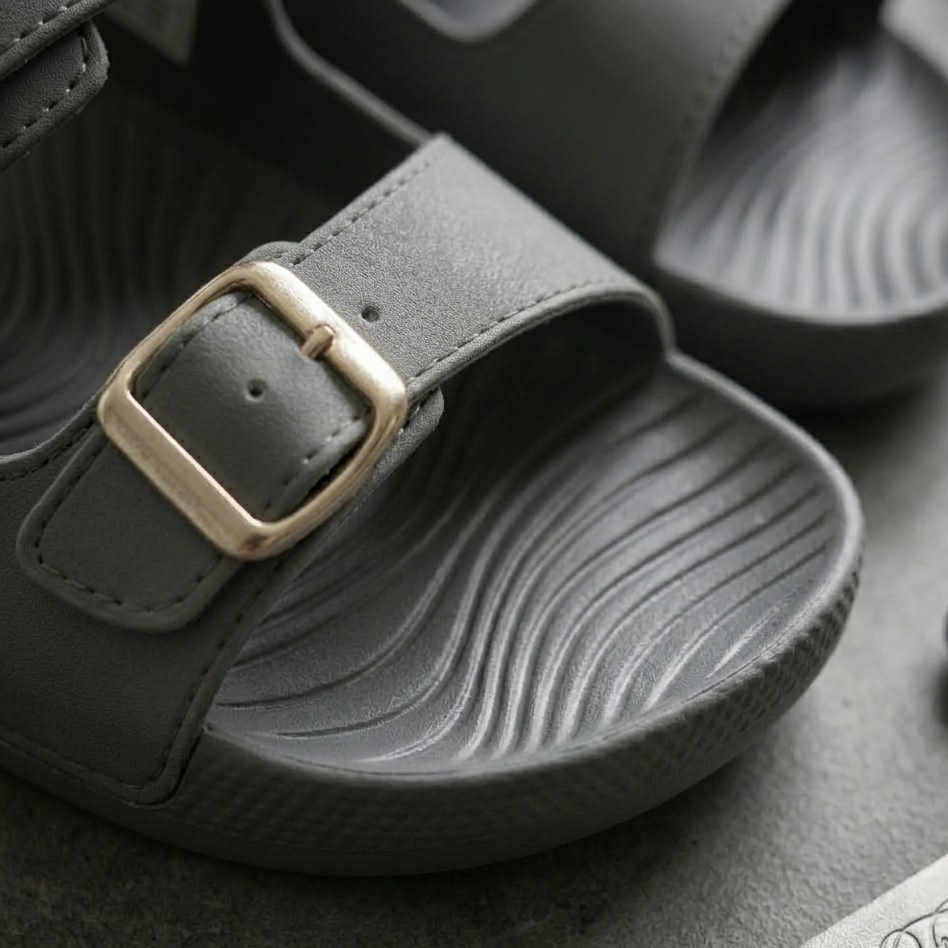 Men’s Double Buckle Comfort Slides – Casual Anti-Slip Open Toe Sandals