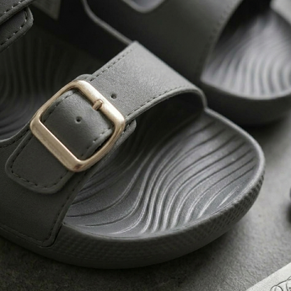 Men’s Double Buckle Comfort Slides – Casual Anti-Slip Open Toe Sandals