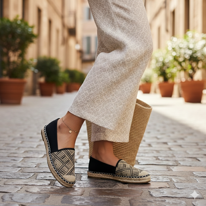 Espadrilles plates tissées pour femmes – Chaussures confortables, légères et élégantes