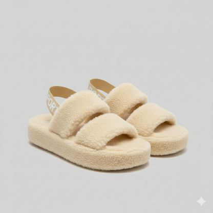 صنادل مريحة ذات قاعدة مسطحة: رافعة ناعمة، حزام كعب ثابت.