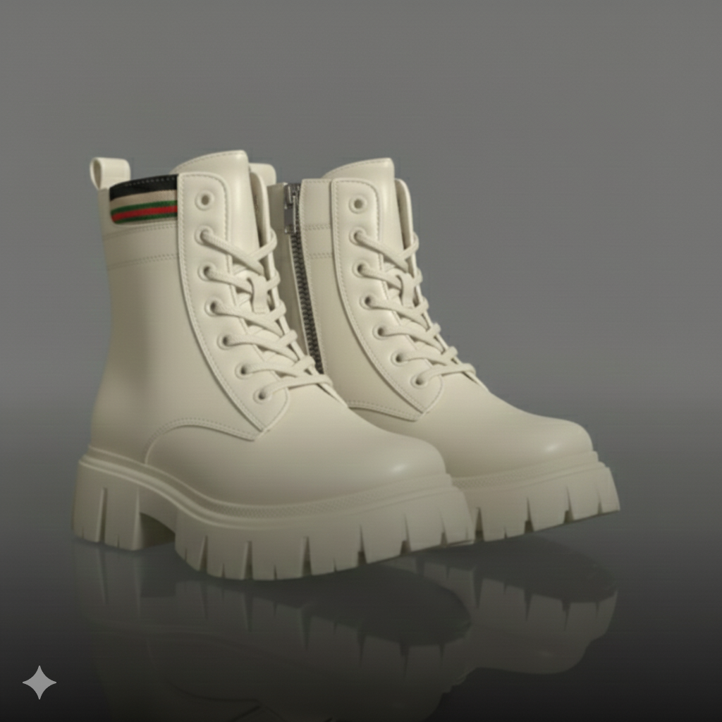 Women’s Chunky Lace-Up Ankle Boots with Lug Sole – Walk Your Color Collection