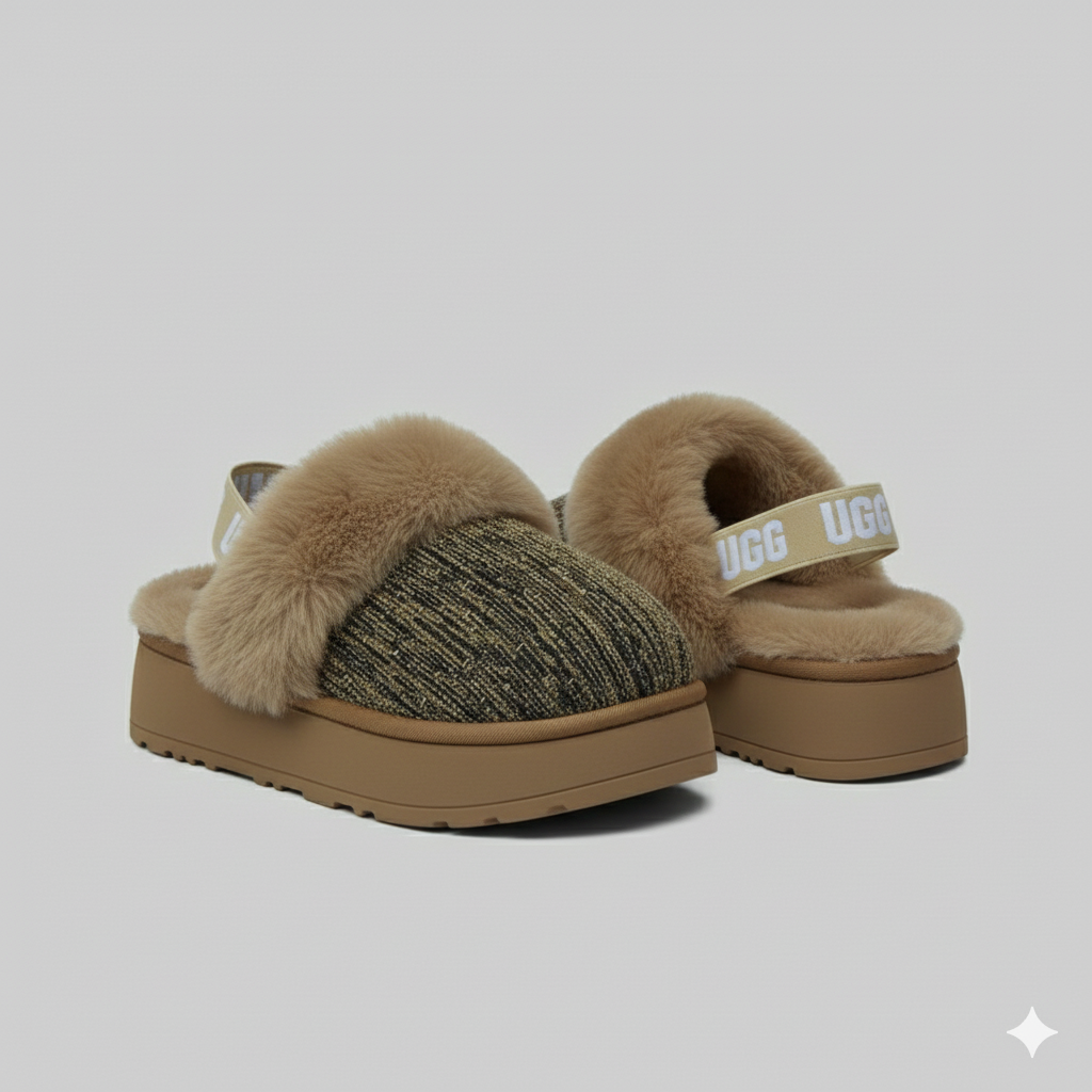 Cozy Faux Fur Slip-On Clogs – Warm Knit Lined Comfort Shoes