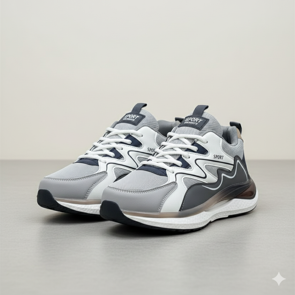 Baskets sport en mesh pour homme : amorti optimal toute la journée, semelle extérieure adhérente