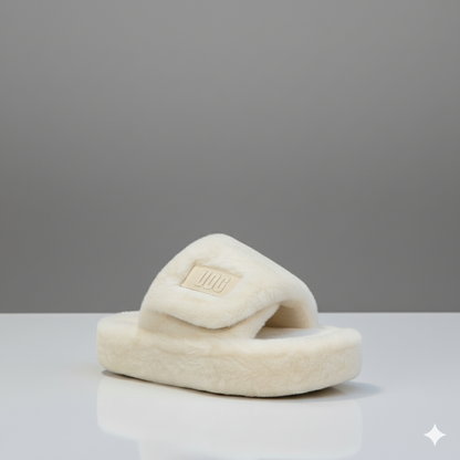 Faux-Fur Platform Slides: Cozy Warmth, Open-Toe Breeze