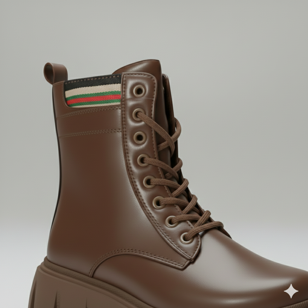 Women’s Chunky Lace-Up Ankle Boots with Lug Sole – Walk Your Color Collection