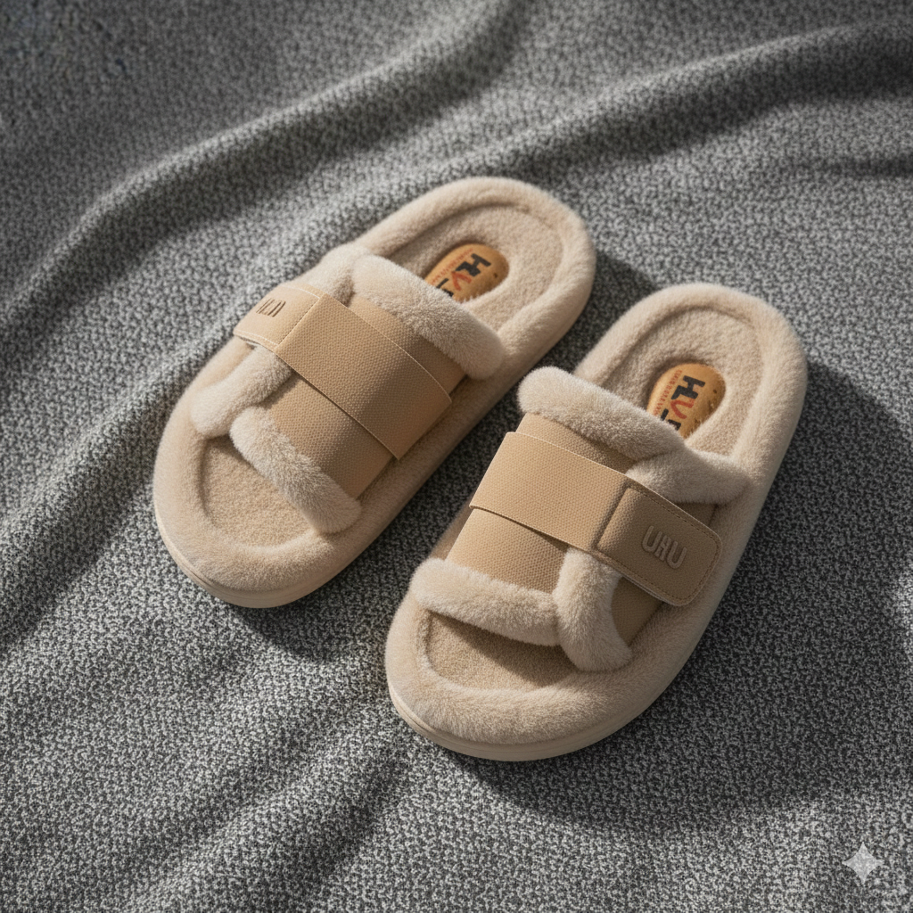 Pantoufles de luxe pour femmes en fausse fourrure, douces et chaudes, chaussures d'intérieur/extérieur, sandales d'hiver légères et rembourrées