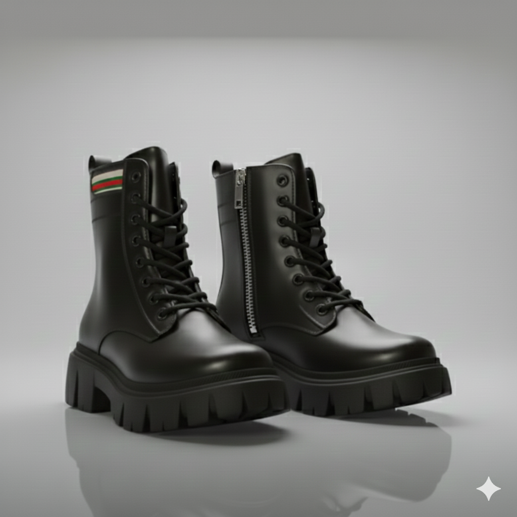 Women’s Chunky Lace-Up Ankle Boots with Lug Sole – Walk Your Color Collection