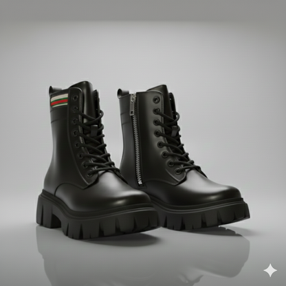 Women’s Chunky Lace-Up Ankle Boots with Lug Sole – Walk Your Color Collection