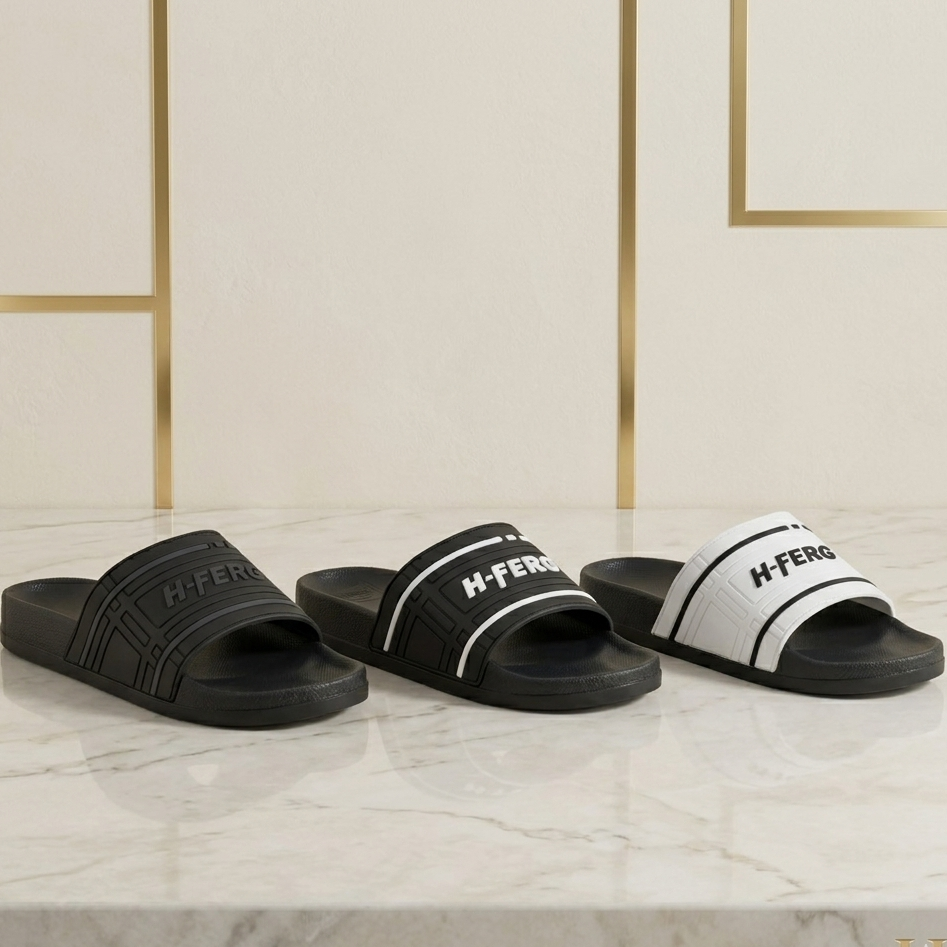 H-FERG Men’s Sport Slide Sandals – Lightweight Everyday Comfort Slippers