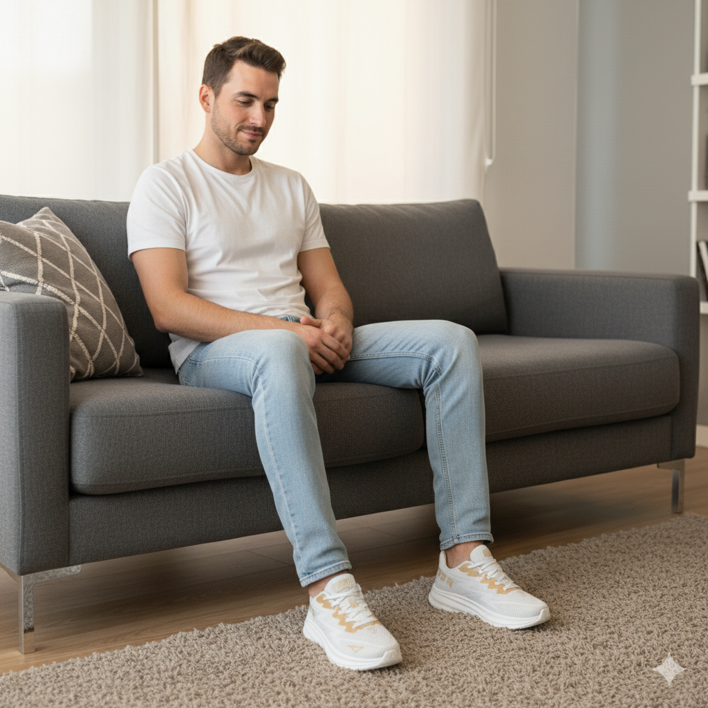 أحذية رياضية منسوجة للرجال - رغوة عالية الكثافة، تمشّي أطول