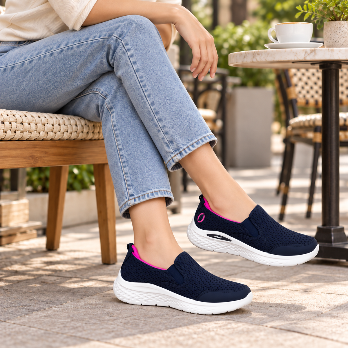 Women's Lightweight Slip-On Sneakers – Comfortable Everyday Walking Shoes