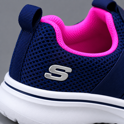 Women’s Slip-On Mesh Sneakers with Crossed Straps and a Modern Sporty Look