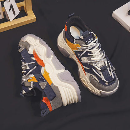 Baskets compensées pour femmes, chaussures décontractées et tendance, semelles épaisses pour la marche et le quotidien 