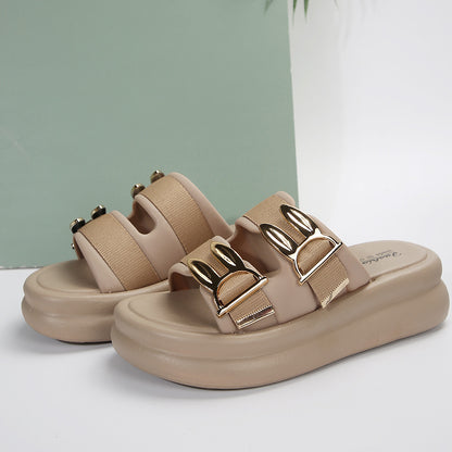 Summer New Women Fashion Platform Slippers 2024 New Arrival Outdoor Casual Slip-on EVA Sandals Wear-resistant Beach Flip-flops