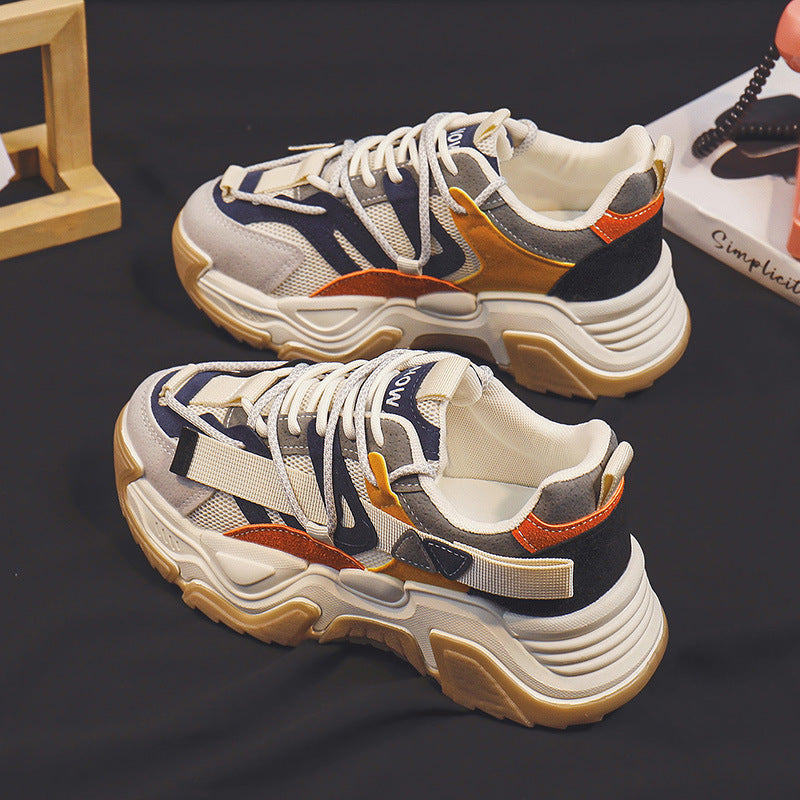 Baskets compensées pour femmes, chaussures décontractées et tendance, semelles épaisses pour la marche et le quotidien 