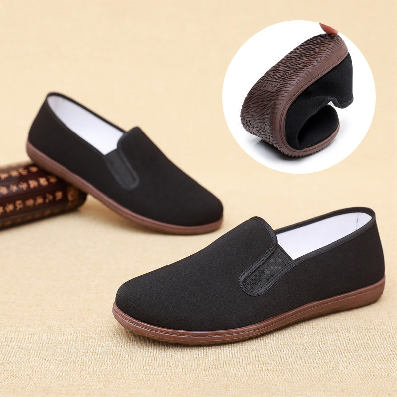 أحذية بيجين القديمة الرجالية المصنوعة من القماش - أحذية عمل غير رسمية بنعل ناعم قابل للتنفس ومضادة للانزلاق مناسبة لفصل الربيع والخريف.