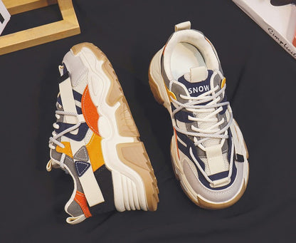 Baskets compensées pour femmes, chaussures décontractées et tendance, semelles épaisses pour la marche et le quotidien 