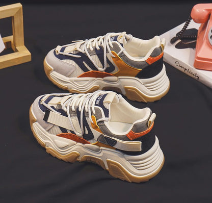 Baskets compensées pour femmes, chaussures décontractées et tendance, semelles épaisses pour la marche et le quotidien 