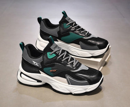 حذاء رياضي رجالي شبكي قابل للتنفس  - حذاء كاجوال عصري مناسب لجميع المناسبات بنعل سميك غير قابل للانزلاق