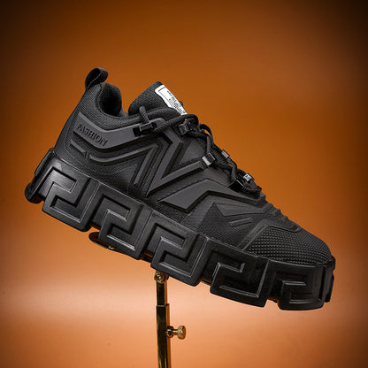 أحذية رياضية عصرية للرجال لخريف 2025 - أحذية  ذات النعل السميك على طراز INS، أحذية كاجوال عصرية ذات منصة بارتفاع 5 سم.