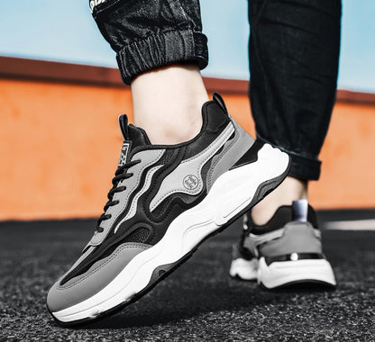 Chaussures Daddy à semelles épaisses tendance haut de gamme pour hommes - Baskets décontractées rehaussantes pour l'automne