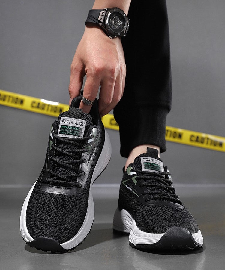 أحذية رياضية شبكية قابلة للتنفس للرجال - أحذية خفيفة الوزن وعصرية ومتعددة الاستخدامات بنعل سميك