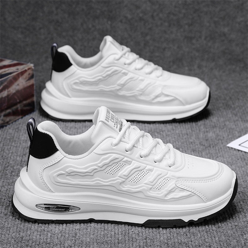 أحذية رياضية كاجوال شبكية قابلة للتنفس للرجال - أحذية جلدية  عصرية للشباب، مثالية للارتداء اليومي