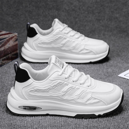 أحذية رياضية كاجوال شبكية قابلة للتنفس للرجال - أحذية جلدية  عصرية للشباب، مثالية للارتداء اليومي