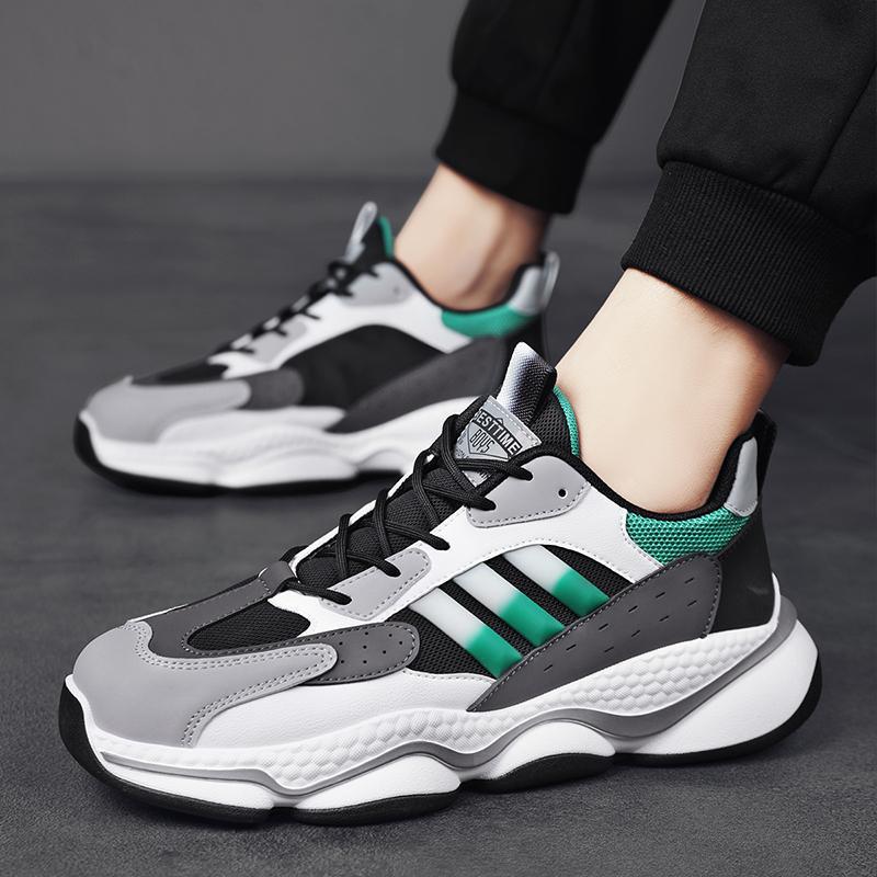 "أحذية رياضية رجالية أنيقة بنعل سميك - أناقة وراحة في كل خطوة!"