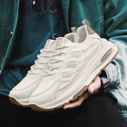 أحذية رياضية كاجوال شبكية قابلة للتنفس للرجال - أحذية جلدية  عصرية للشباب، مثالية للارتداء اليومي