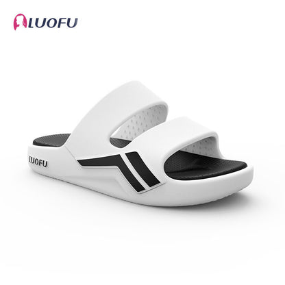 Luofu  Original Cozy Men's Sporty two belts Slippers - Wear Resistant, Shock Absorbing Thick Soles, Couple's Comfort