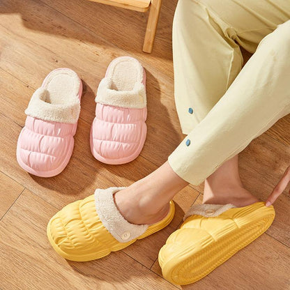 نعال شتوية جديدة للرجال والنساء مصنوعة من القطن ايفا مقاومة للماء ومريحة للمشي في المنزل بقاعدة سميكة ودافئة من القطن